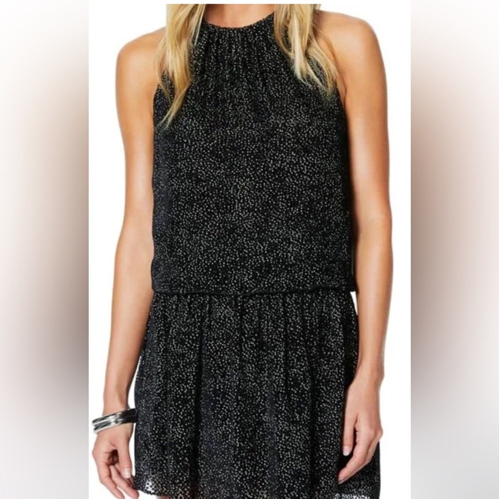 Ramy Brook Paris burnout velvet black mini dress XS